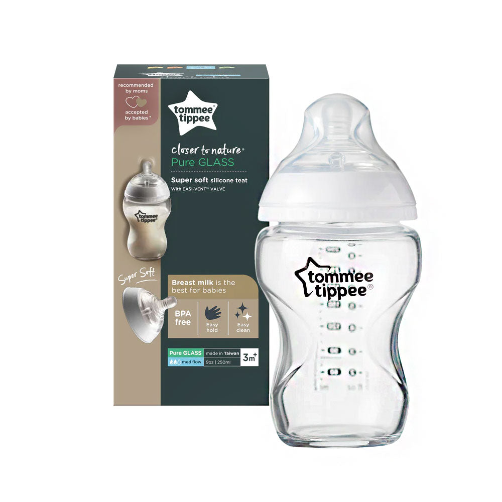 GLASS BOTTLE SLOW TEAT 250ML