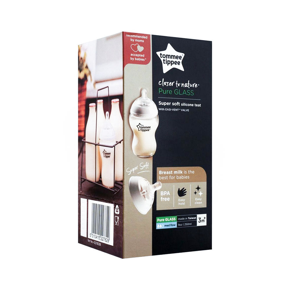 GLASS BOTTLE SLOW TEAT 250ML