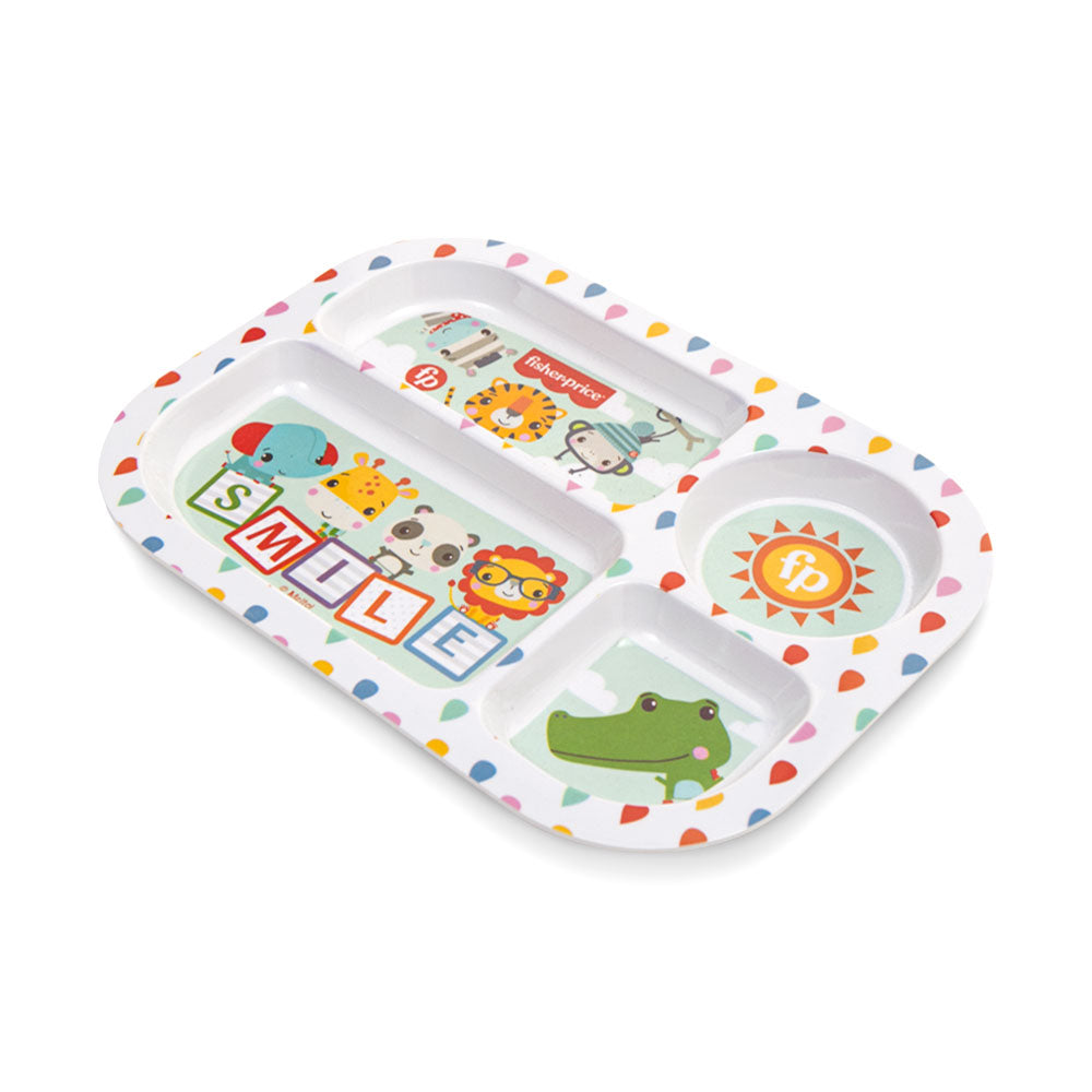 FEEDING PLATE GREEN SMILING ANIMALS