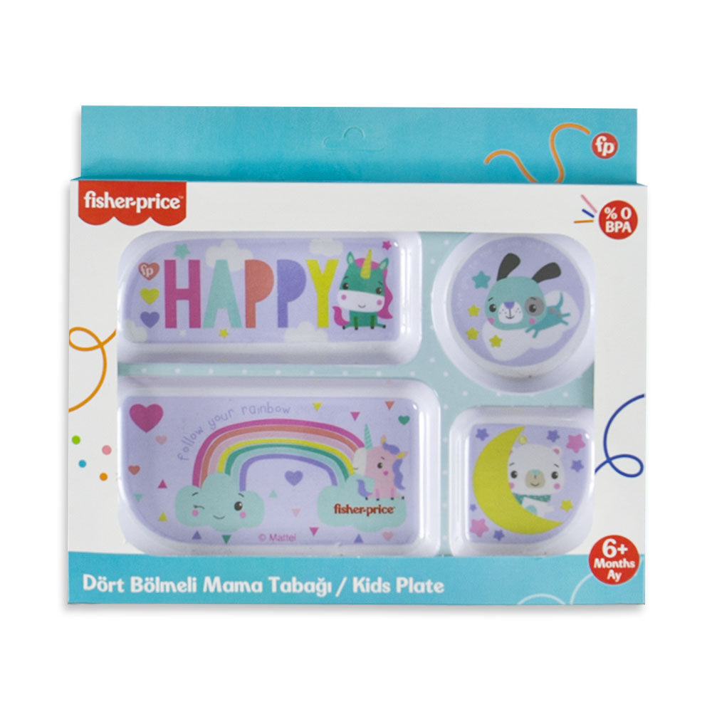 FEEDING PLATE PURPLE HAPPY UNICORN