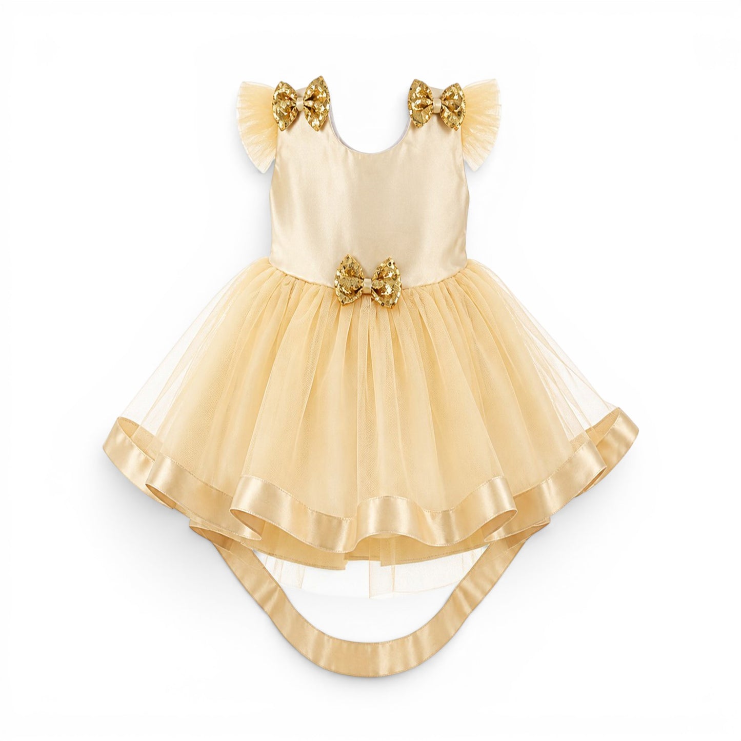 GOLD BABY GIRL FANCY FROCK GIFT SET