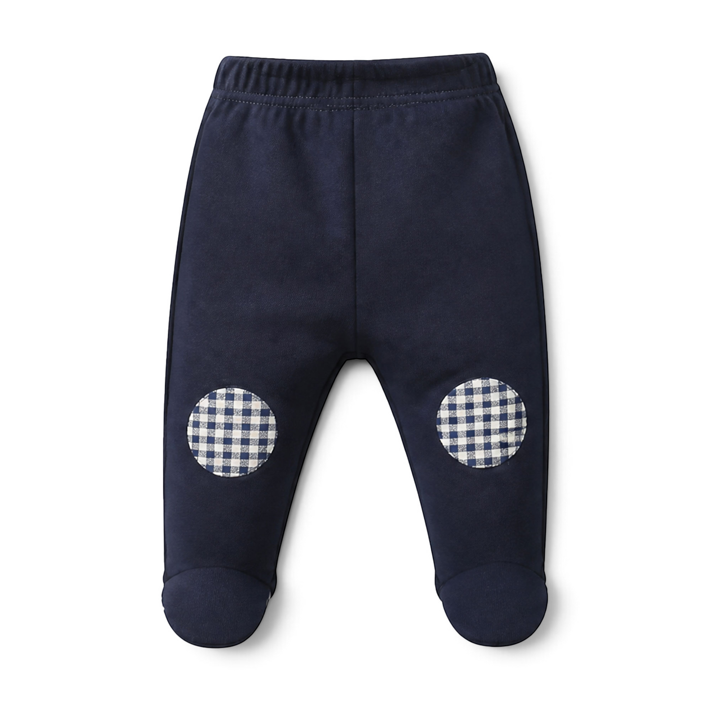 NAVY BLUE AND GINGHAM CHECK VEST BABY BOY GIFT SET