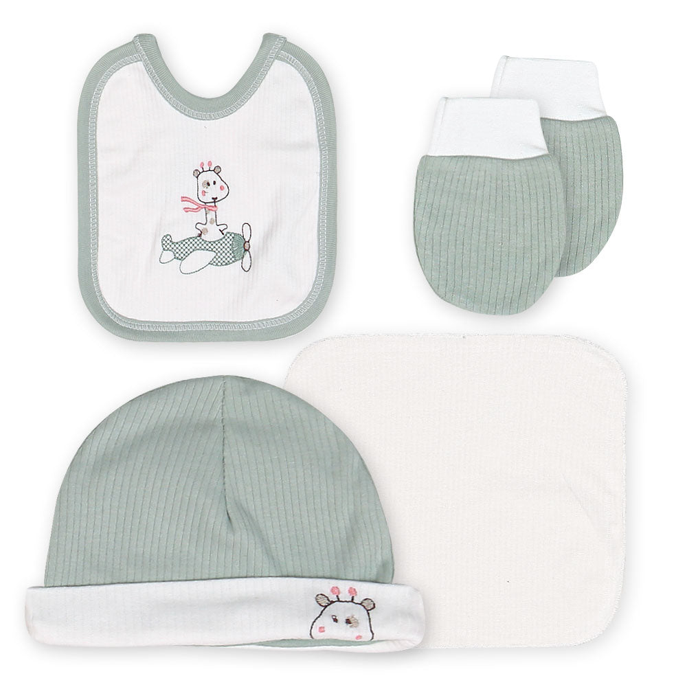 GIFT SET UNI SEX SAGE GREEN GIRAFFE & HELICOPTER