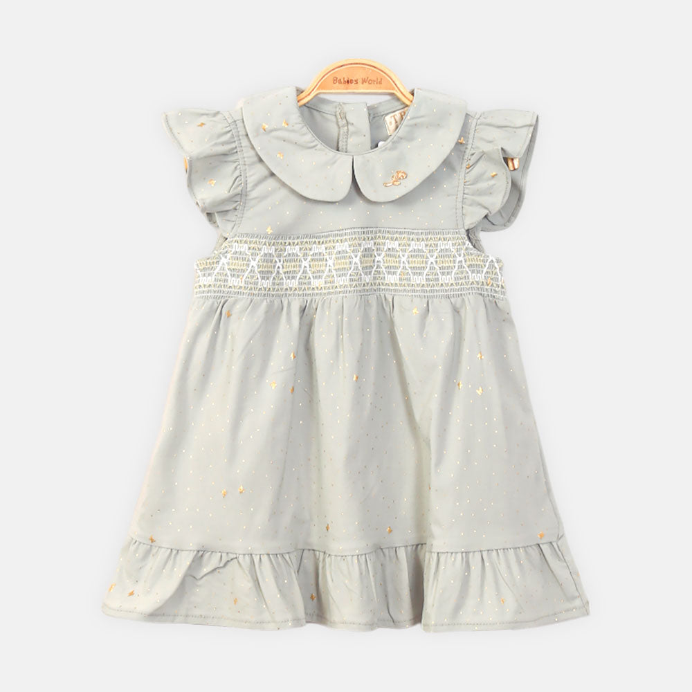 GIRL FROCK MINT GREEN COTTON JERSEY