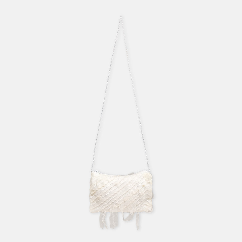 GIRL TOP OFF WHITE SEQUIN