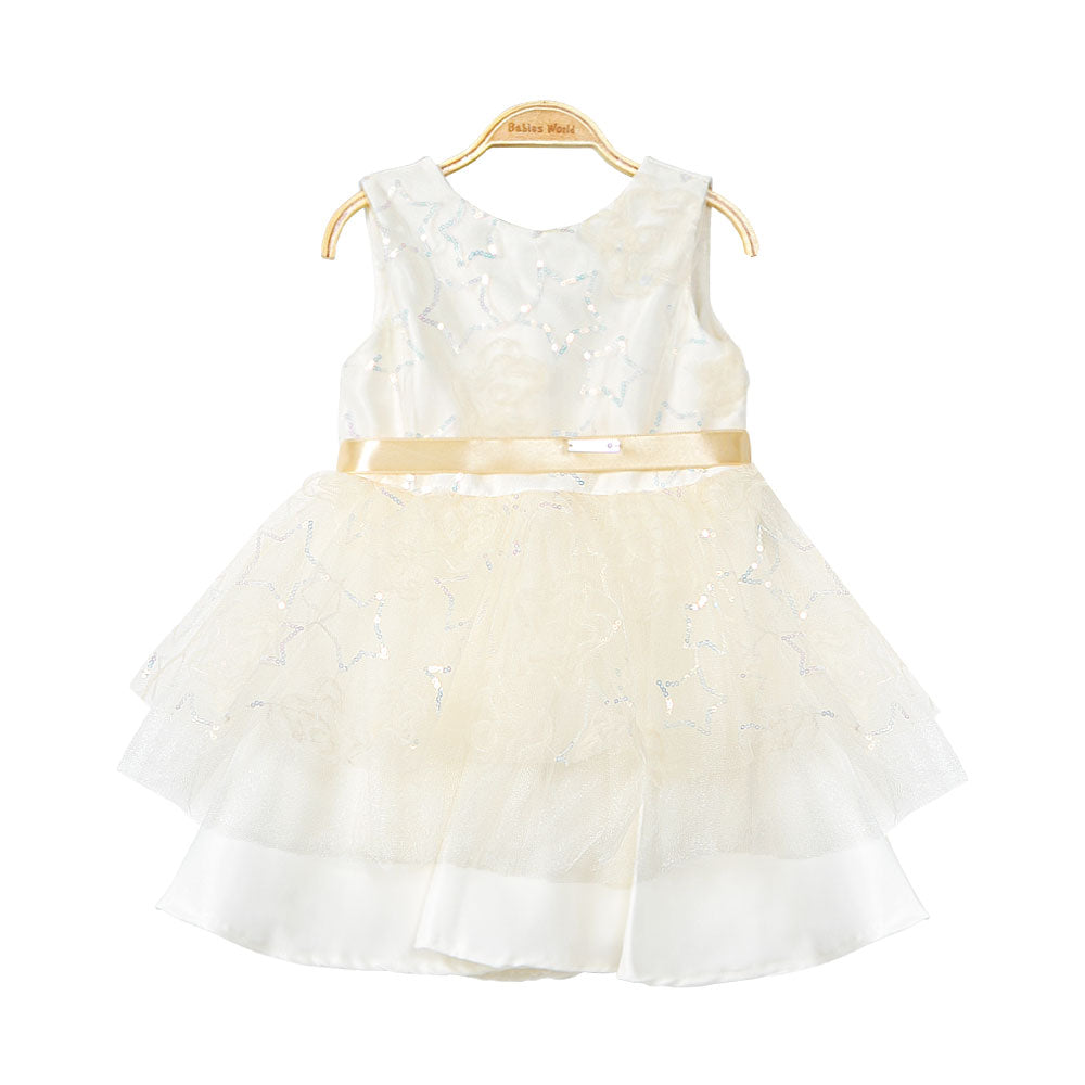 FANCY FROCK OFF-WHITE SEQUINED STARS TULLE