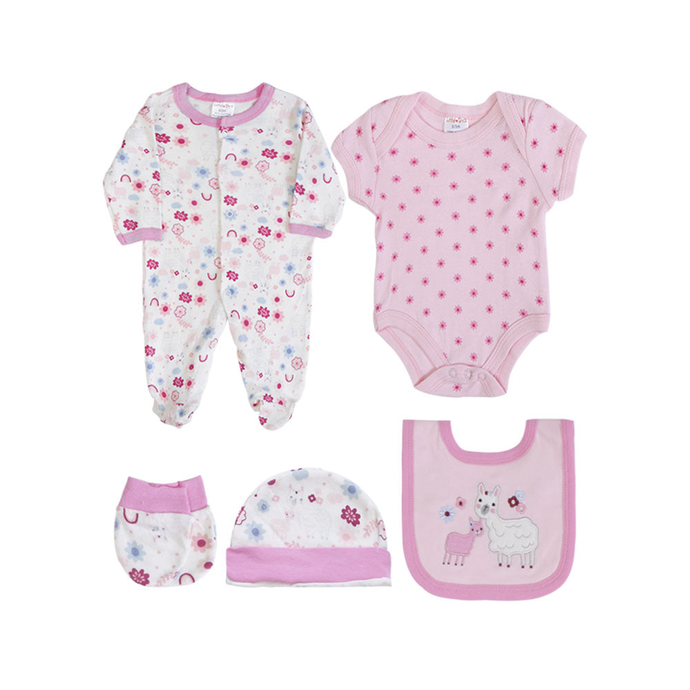 BABY GIRL GIFT SET PINK FLORAL LLAMA