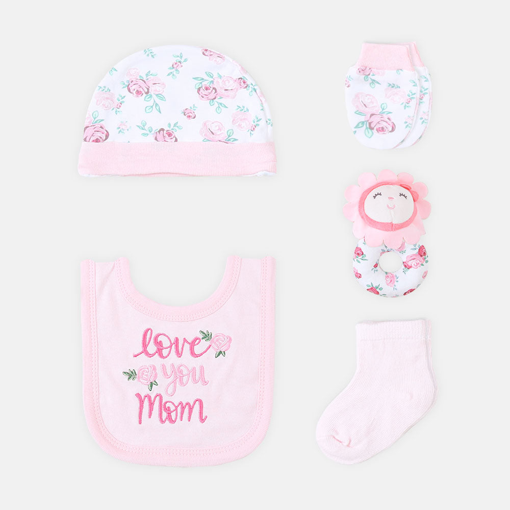BABY GIRLS GIFT SET FLORAL PINK 8 PCS