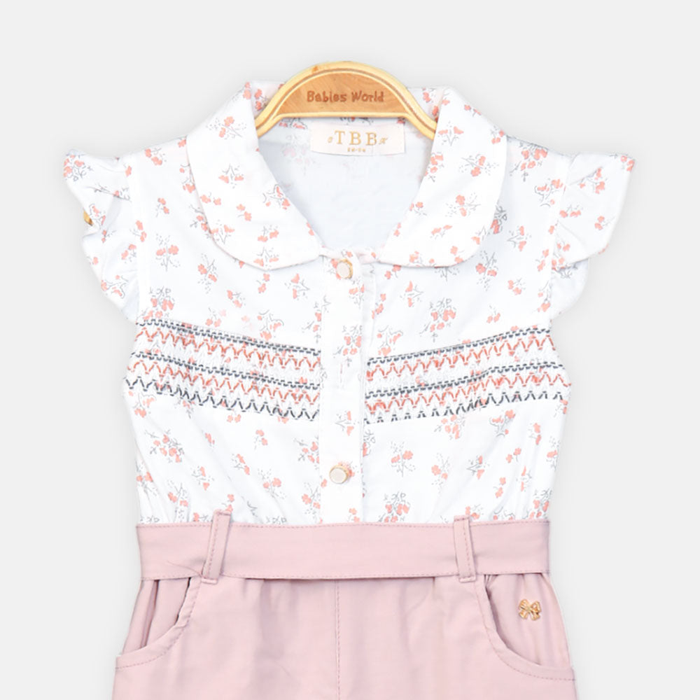 GIRL JUMP SUIT PASTEL LAVENDER FLORAL