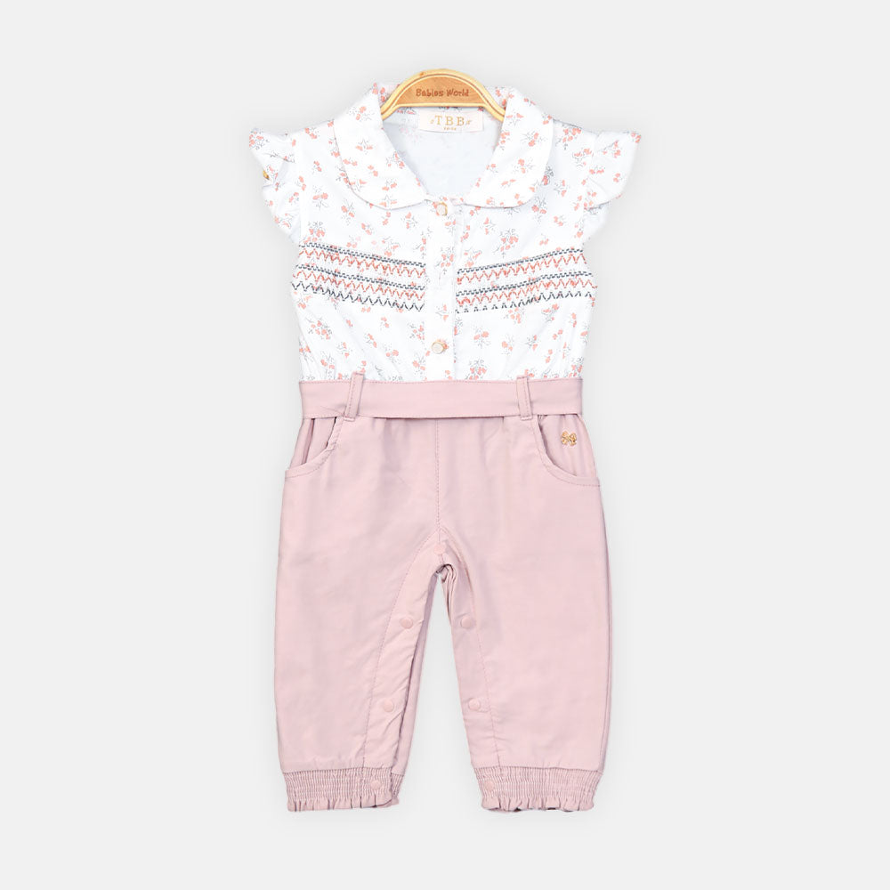 GIRL JUMP SUIT PASTEL LAVENDER FLORAL