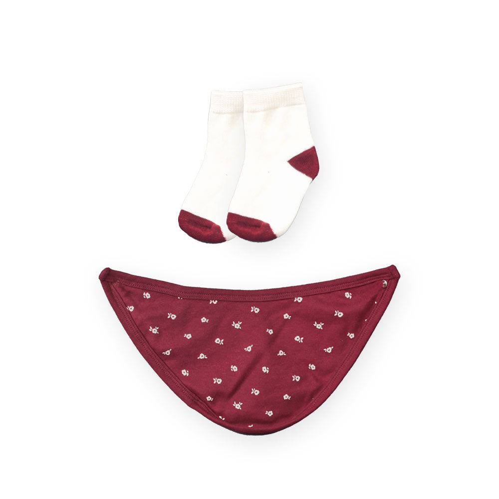 GIRL SUIT MAROON FLORAL