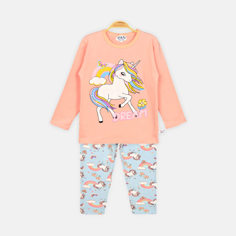 GIRL NIGHT SUIT PINK UNICORN