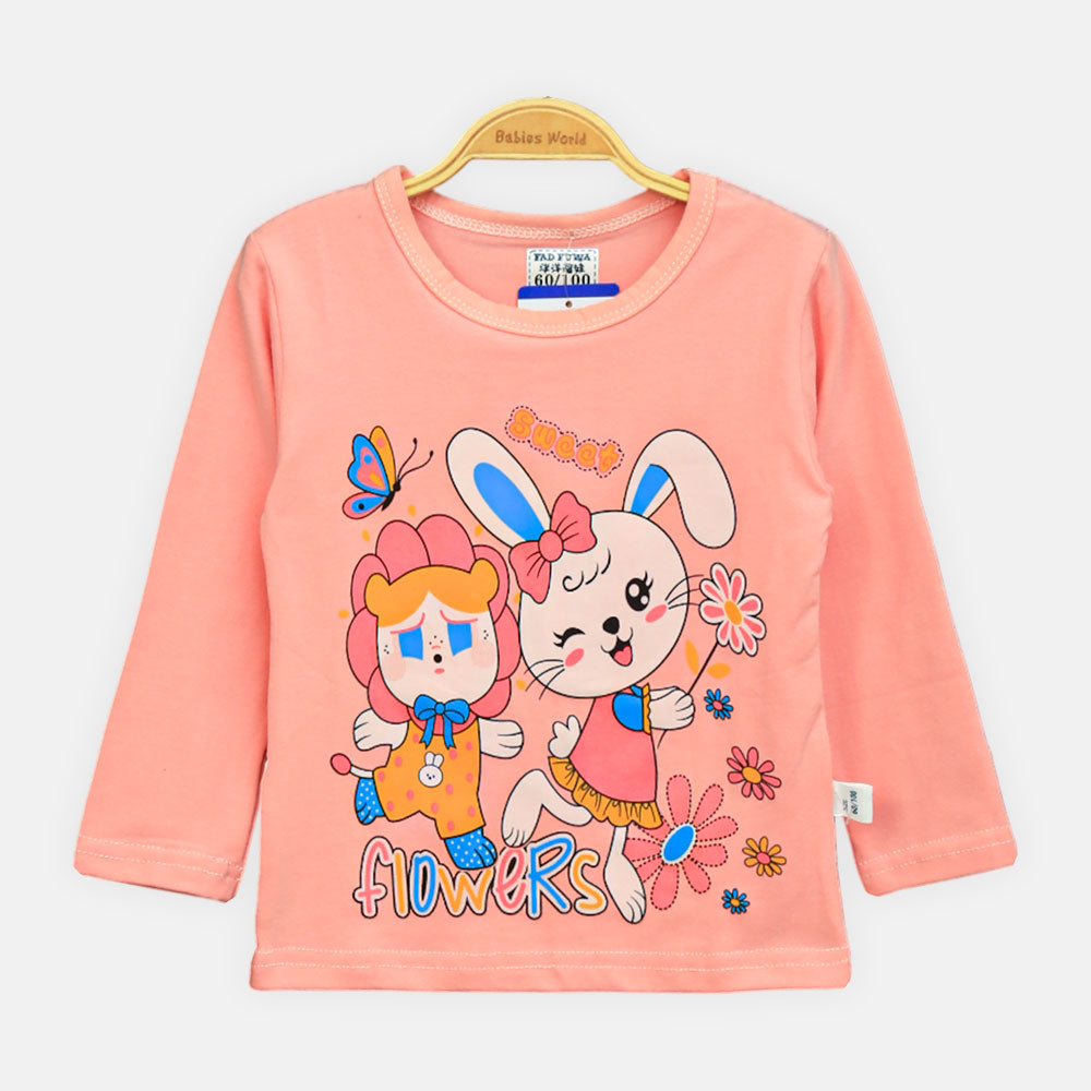 GIRL NIGHT SUIT FLORAL BUNNY