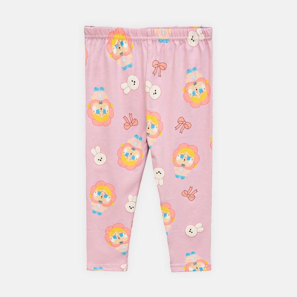 GIRL NIGHT SUIT FLORAL BUNNY