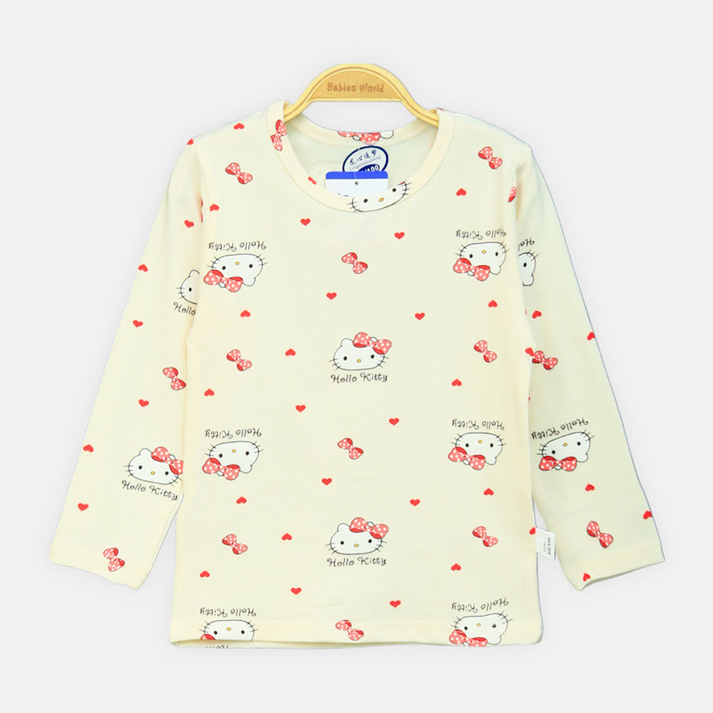 GIRL NIGHT SUIT CREAMY KITTY HEART