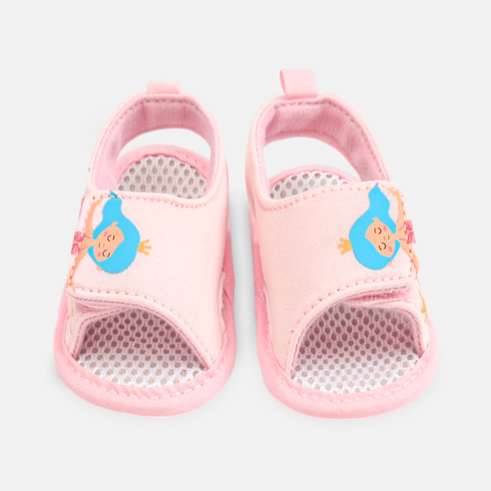 GIRL PRE WALKER SANDAL LIGHT PINK MESH