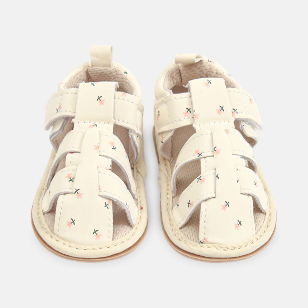 GIRL PRE WALKER SANDAL OFF-WHITE CUTOUT