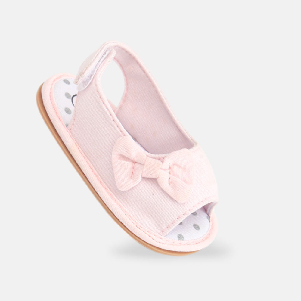 GIRL PRE WALKER SANDAL LIGHT PINK WITH BOWS