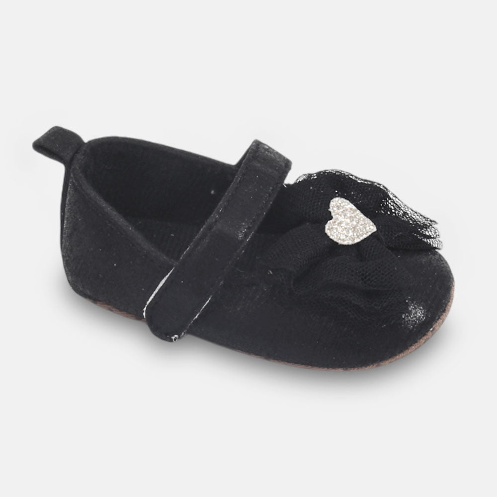 GIRL PRE WALKER SHOES BLACK TEXTURED