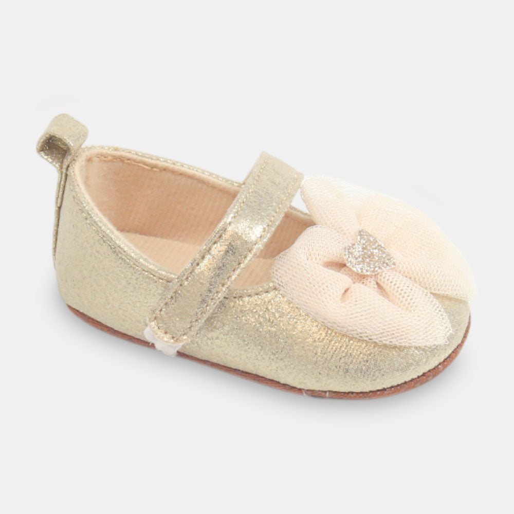 GIRL PRE WALKER SHOES GOLD GLITTER