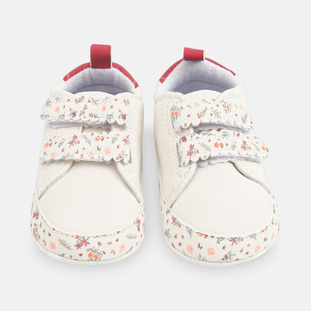GIRL PRE WALKER SHOES FLORAL VELCRO