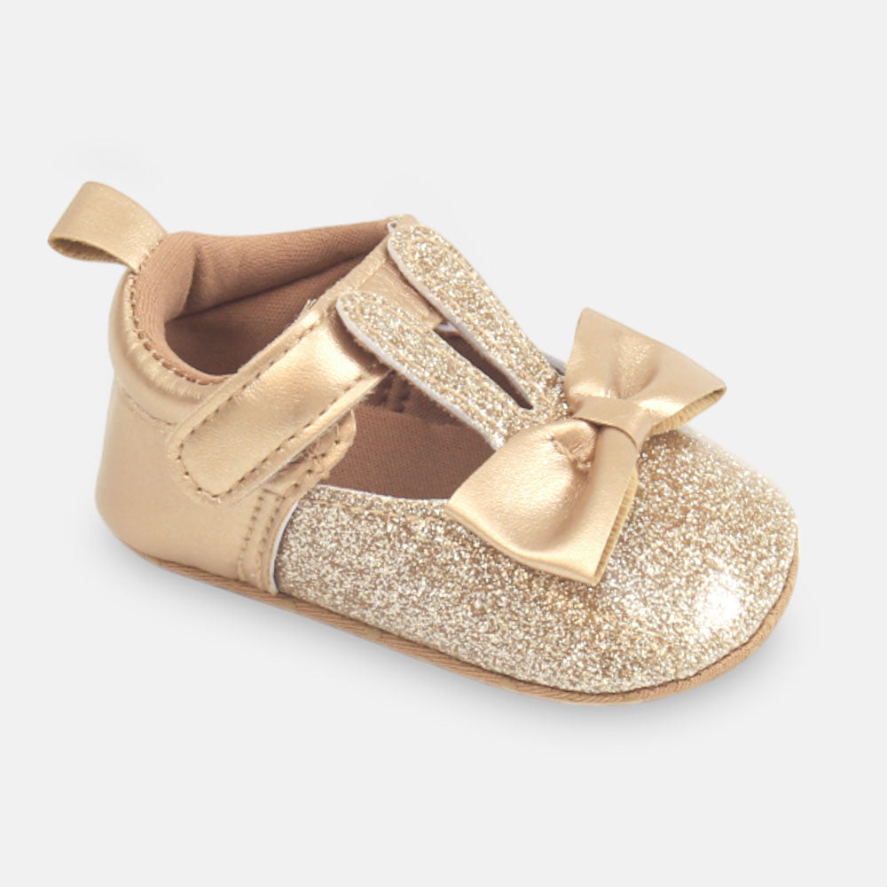 GIRL PRE WALKER SHOES GOLDEN