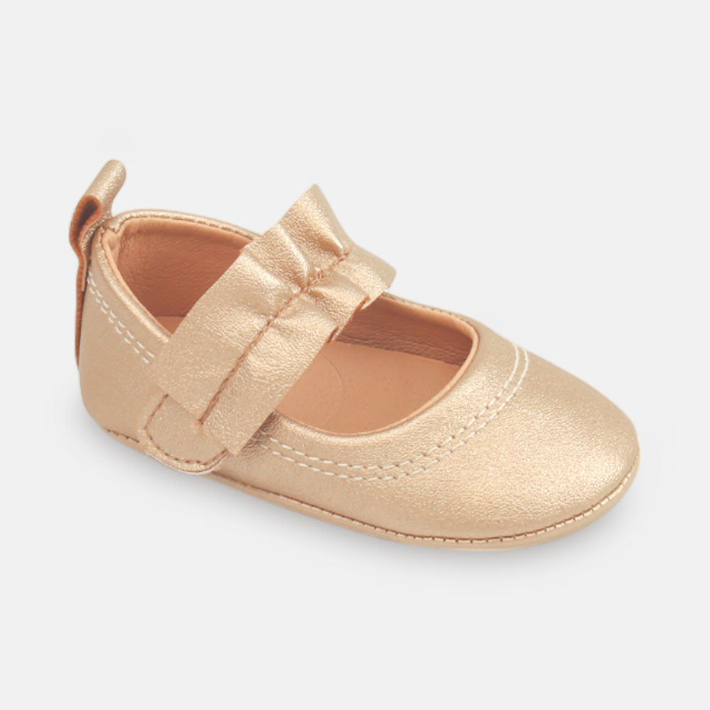 GIRL PRE WALKER SHOES GOLD METALLIC