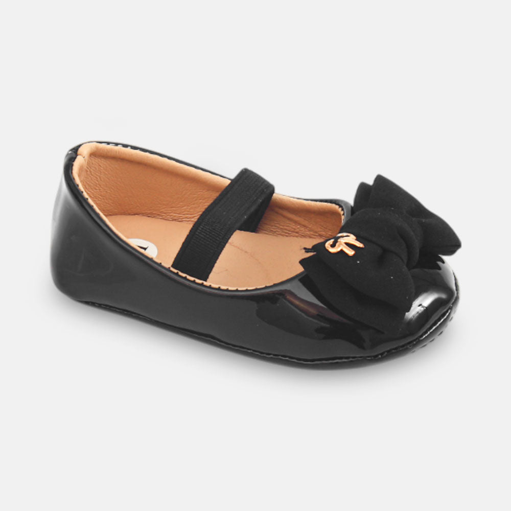 GIRL PRE WALKER SHOES BLACK TEXTURED