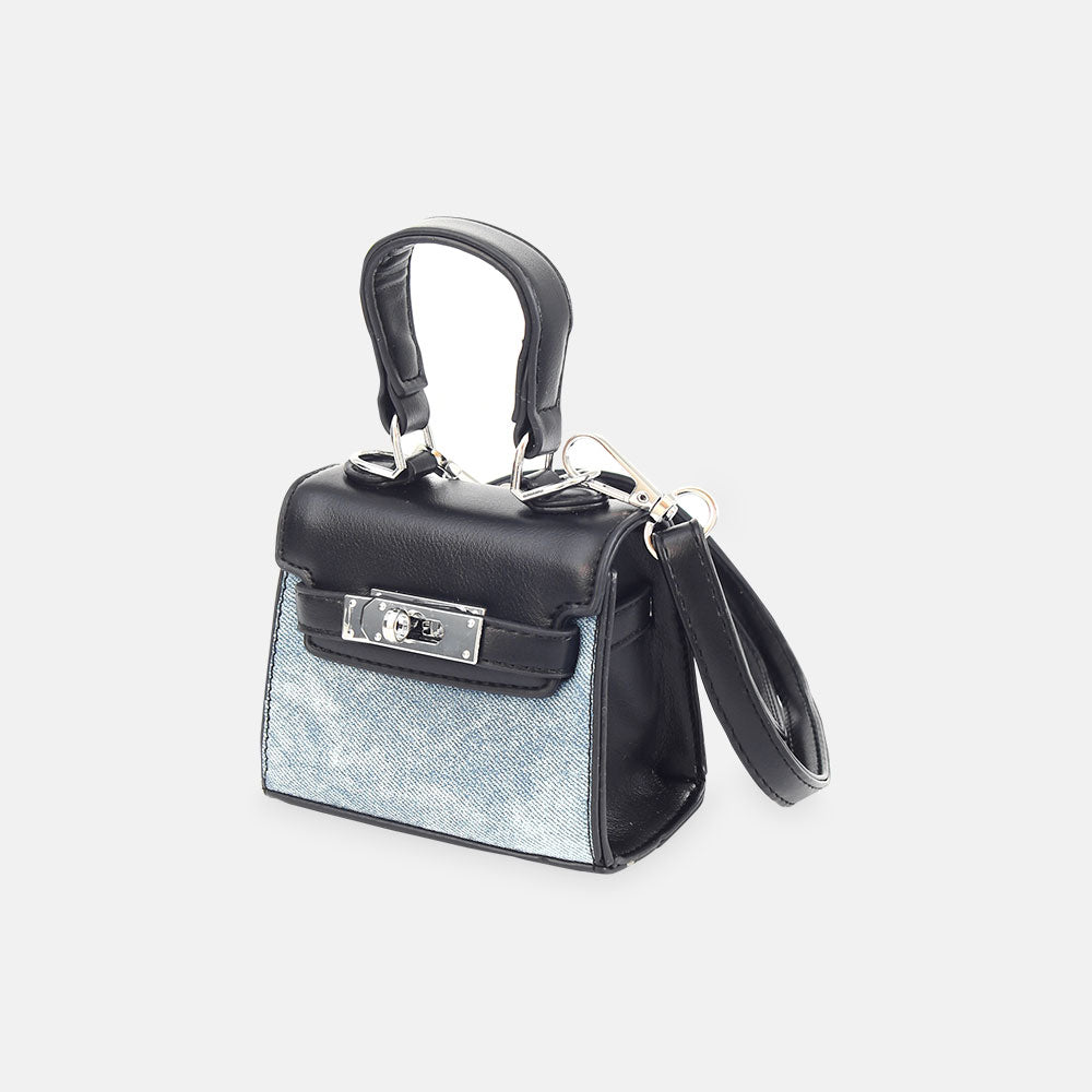 GIRL PURSE / CLUTCH BLACK STRUCTURED