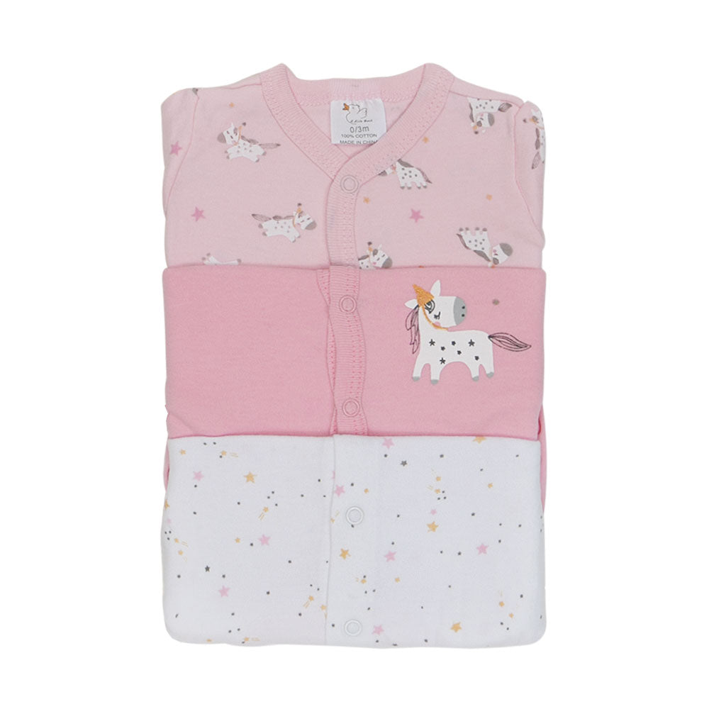 SLEEP SUITS / ROMPERS GIRLS PK-3 MULTI COLOR