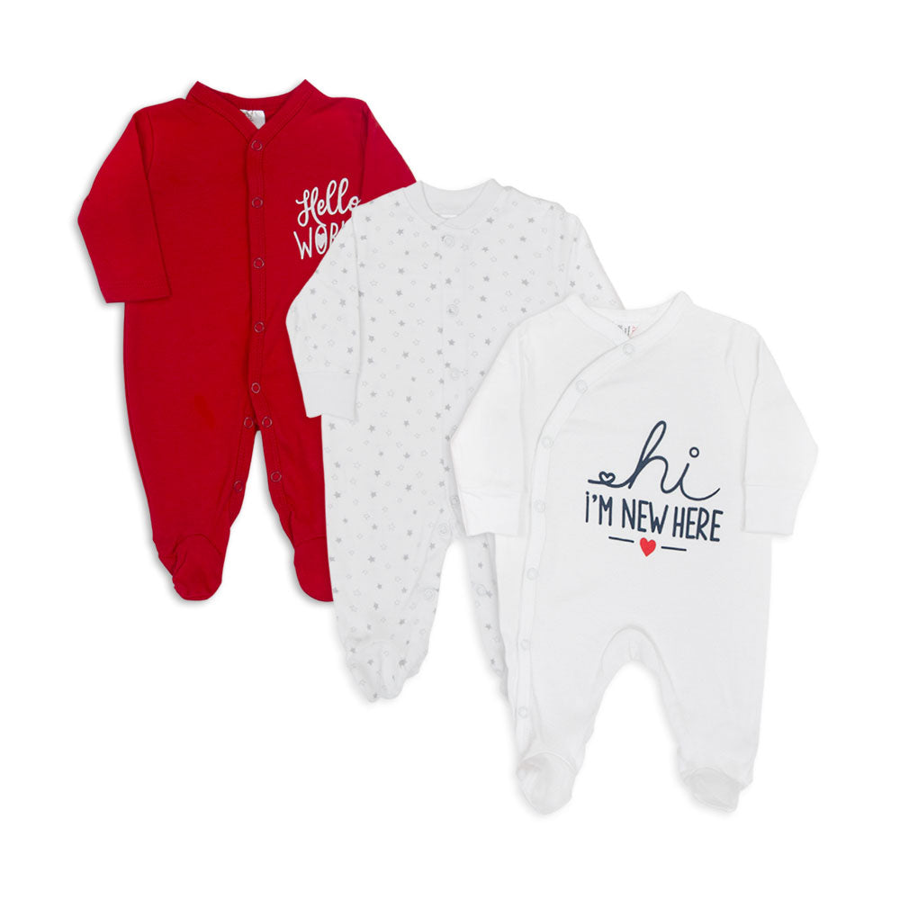 SLEEP SUITS / ROMPERS GIRLS PK-3 MULTI COLOR