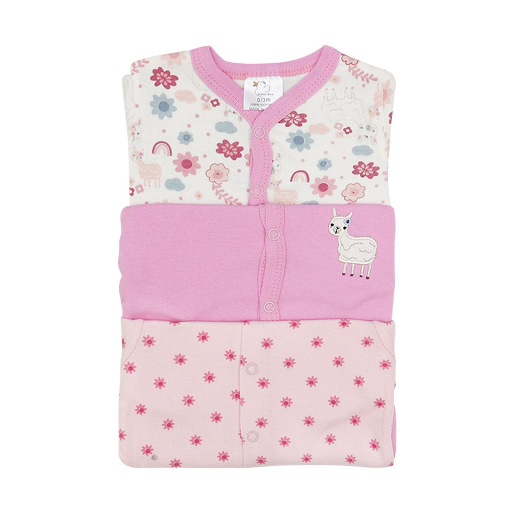 SLEEP SUITS / ROMPERS GIRLS PK-3 MULTI COLOR
