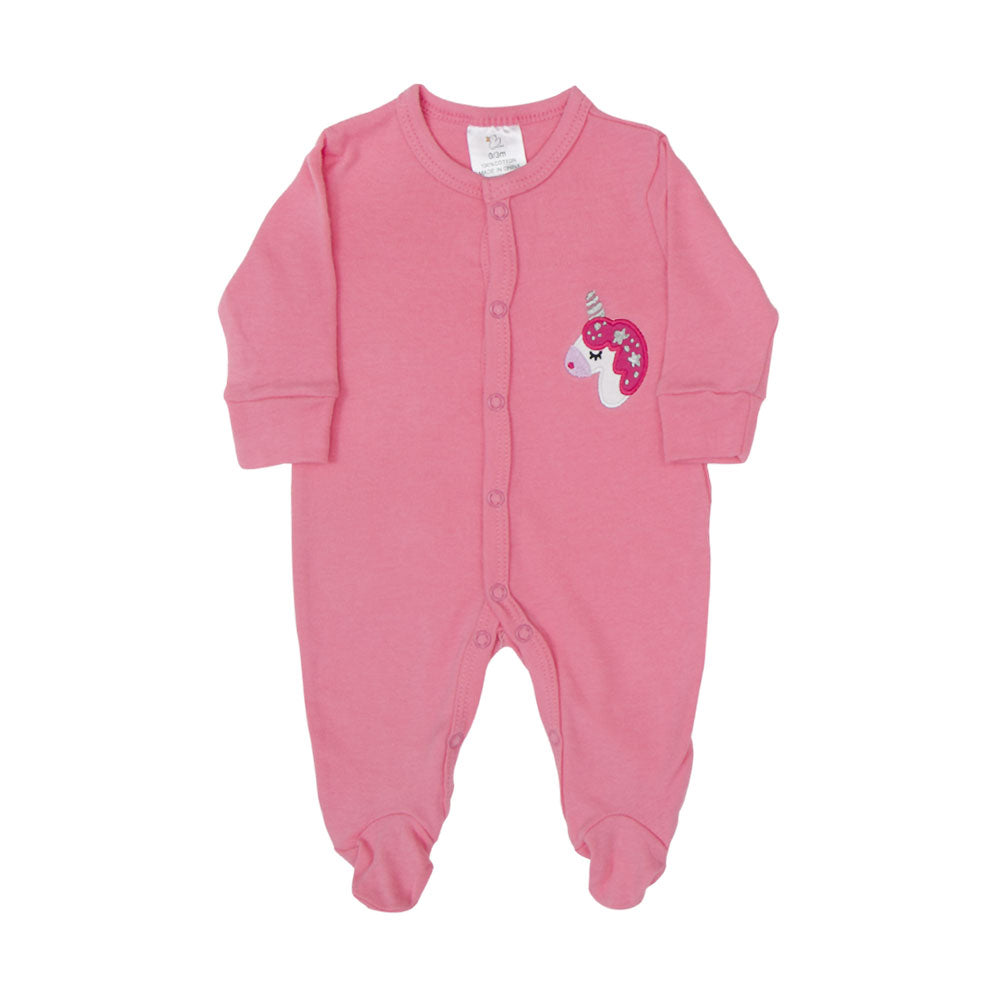SLEEP SUITS / ROMPERS GIRLS PK-3 FIERY PINK