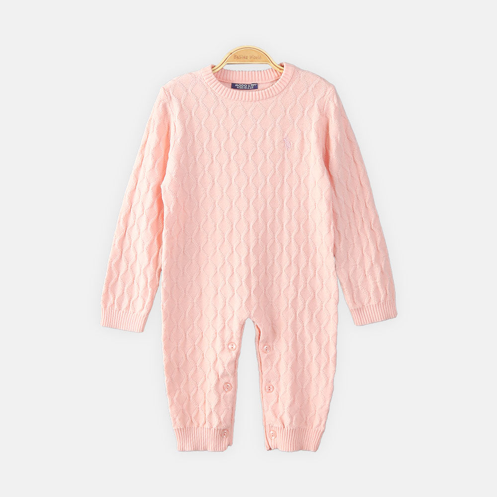 GIRL ROMPER PEACH WOOLEN RALPH LAUREN