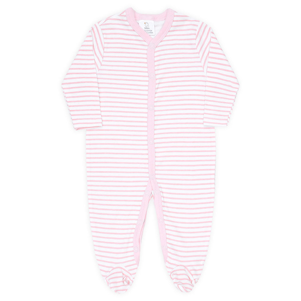 ROMPER GIRLS PK-3 PINK BUNNY STRIPED