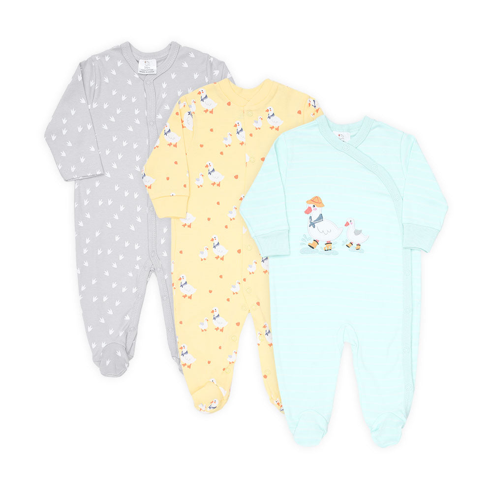 ROMPER GIRLS PK-3 MULTI DUCKY STRIPED