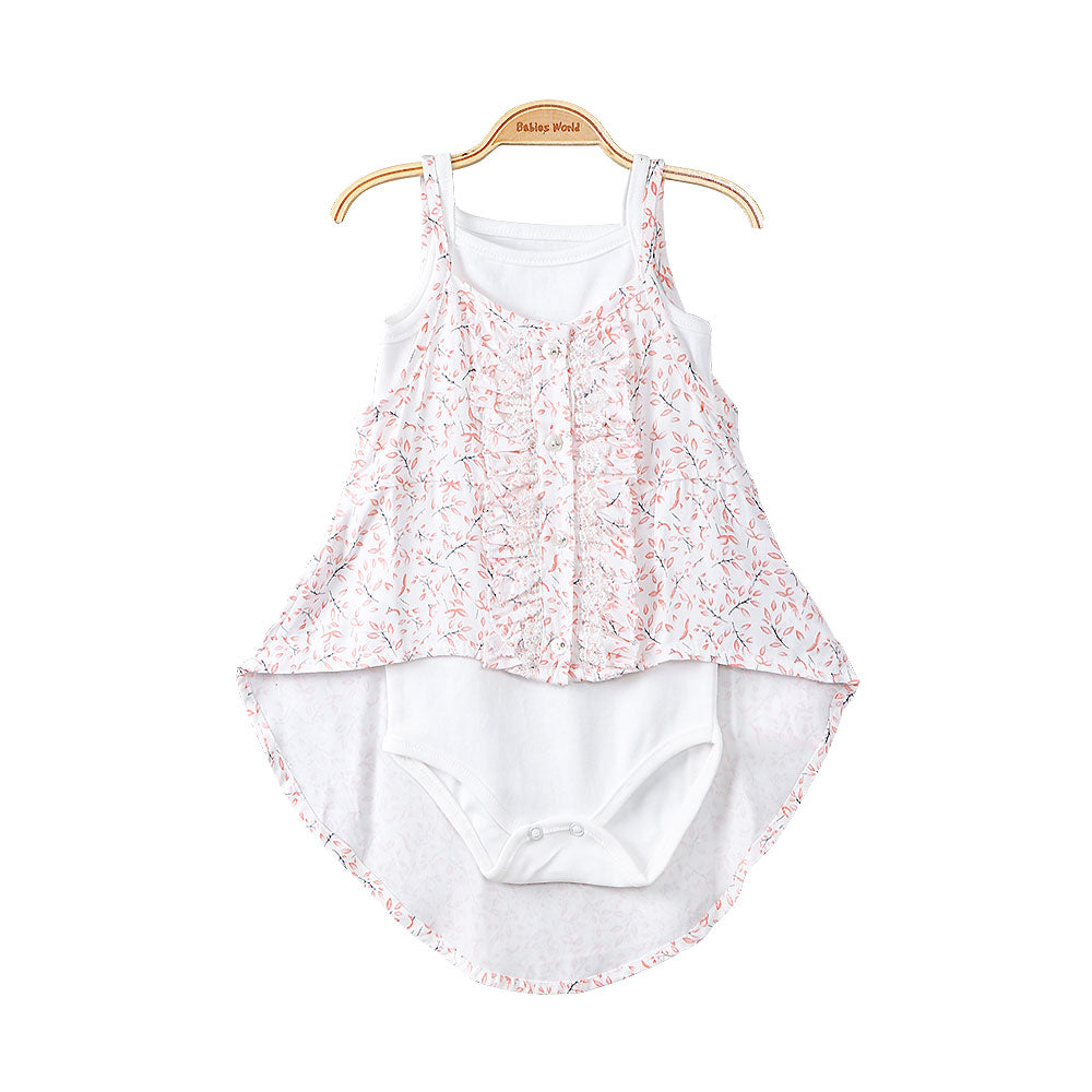 GIRL ROMPER PEACH FLORAL