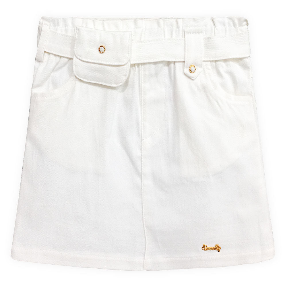 GIRL SKIRT ELEGANT WHITE DENIM