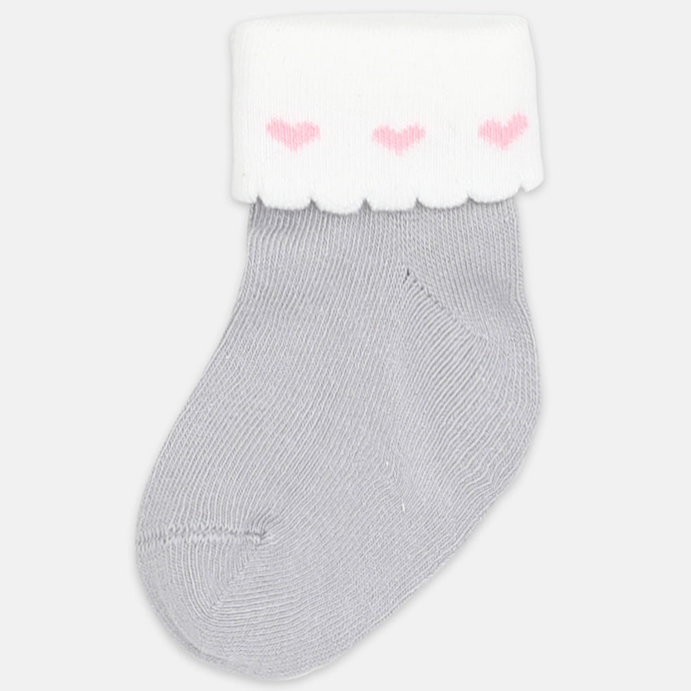 GIRL SOCKS GREY HEART