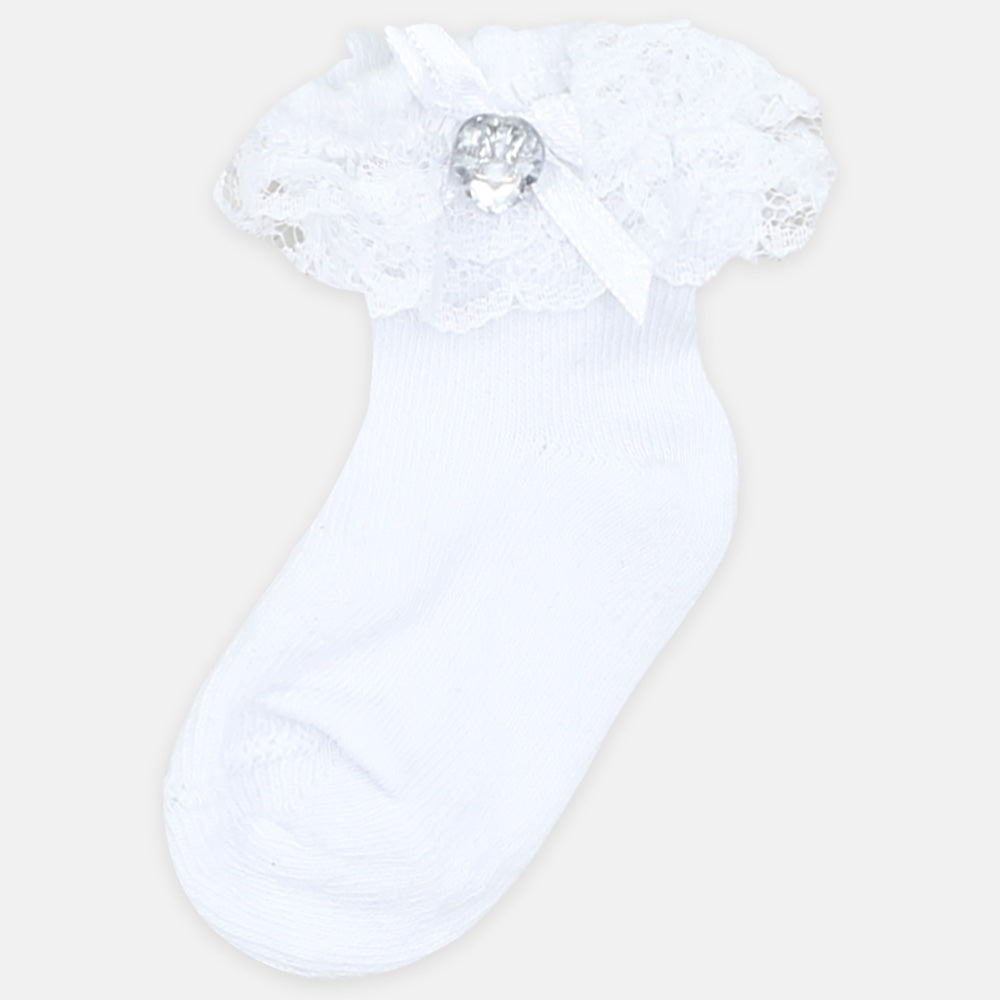 GIRL SOCKS FANCY WHITE