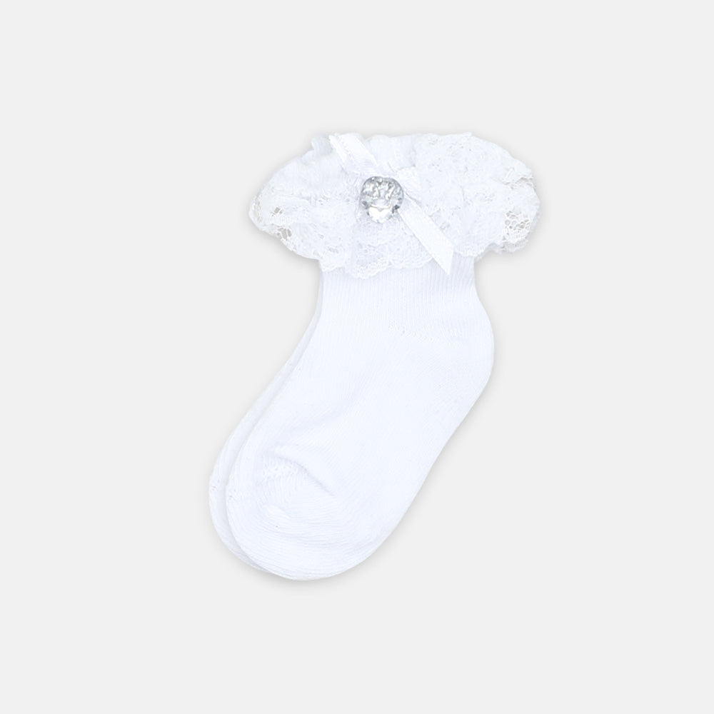GIRL SOCKS FANCY WHITE