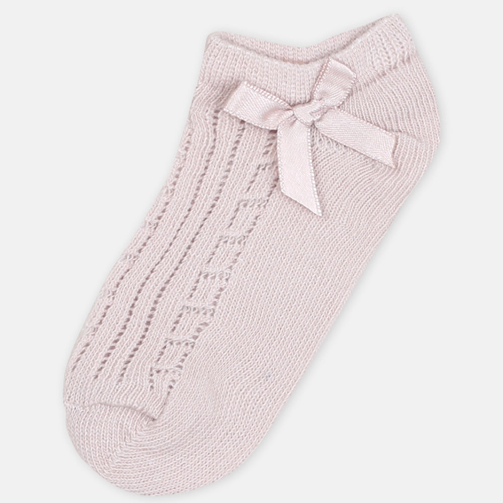 GIRL SOCKS TEA PINK KNITTED