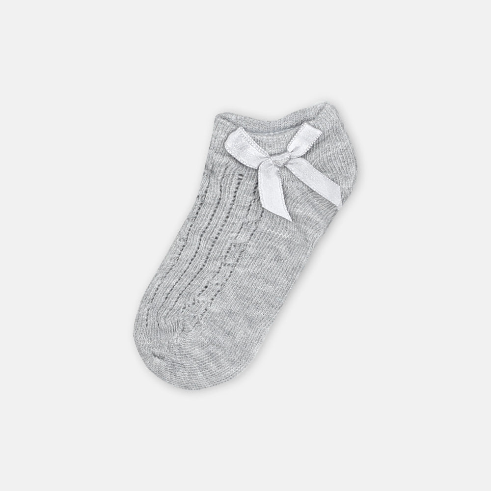 GIRL SOCKS GREY KNITTED