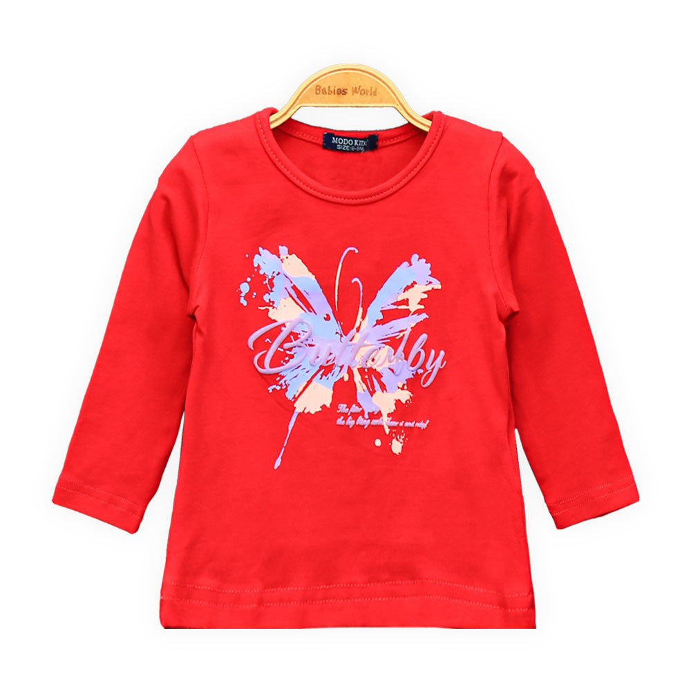 GIRL SUIT BUTTERFLY RED