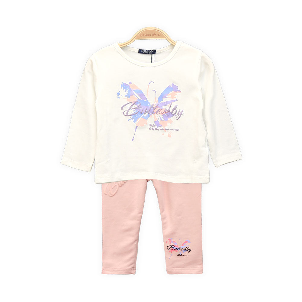GIRL SUIT BUTTERFLY WHITE