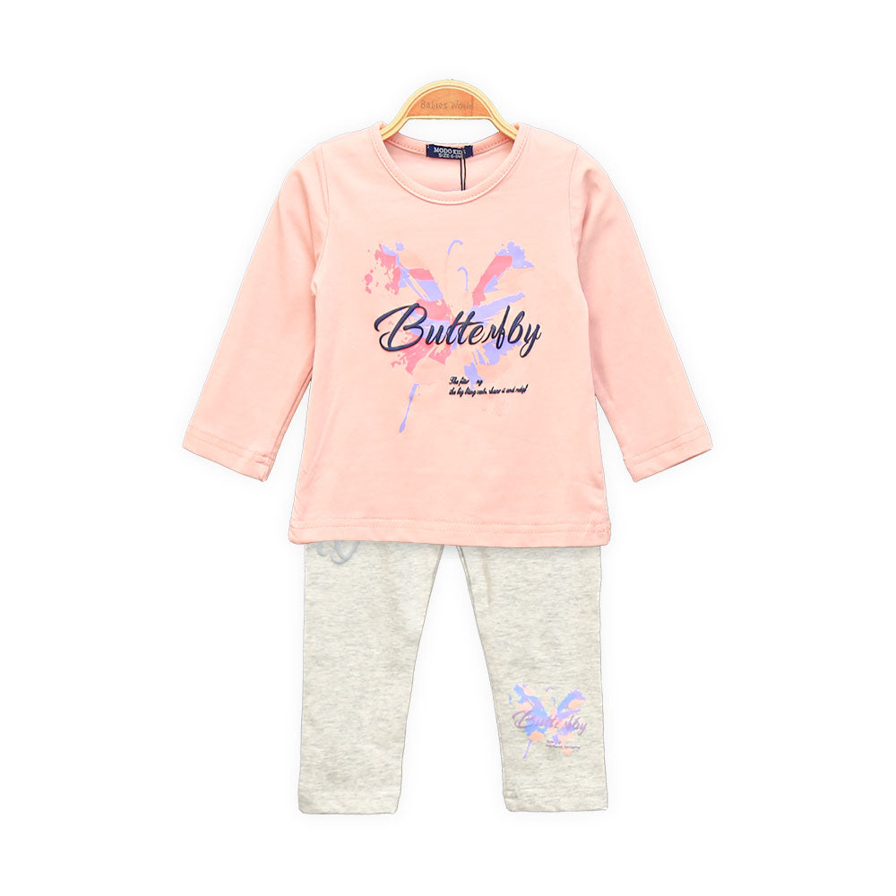 GIRL SUIT BUTTERFLY PINK
