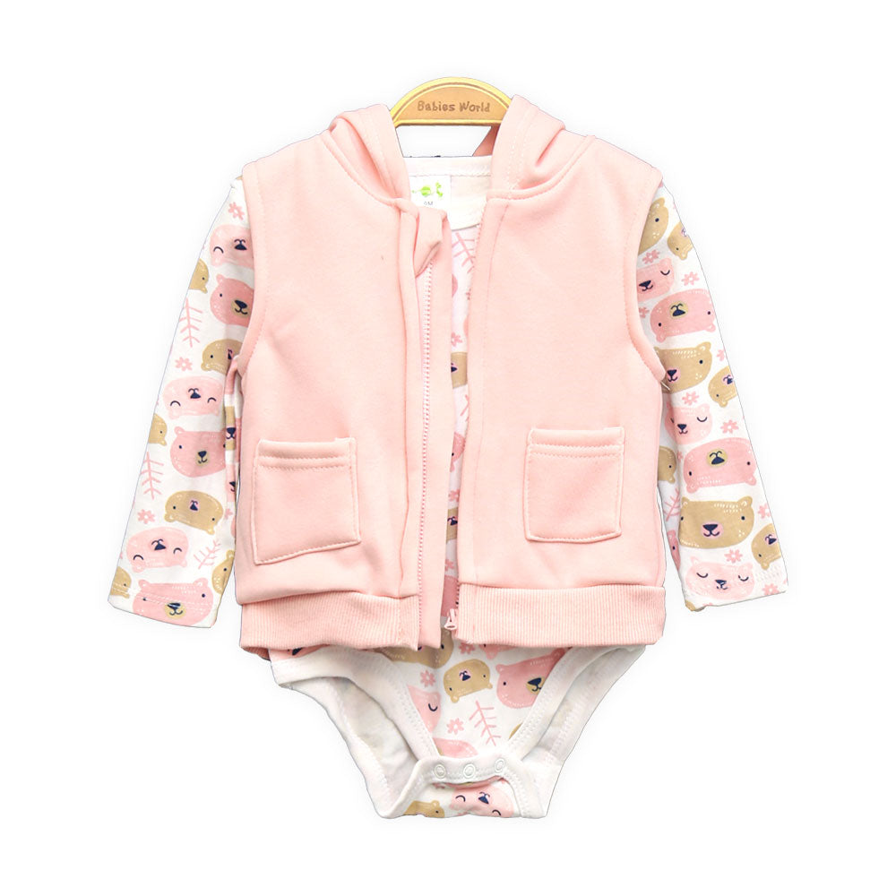 GIRL SUIT PINK PRINTED