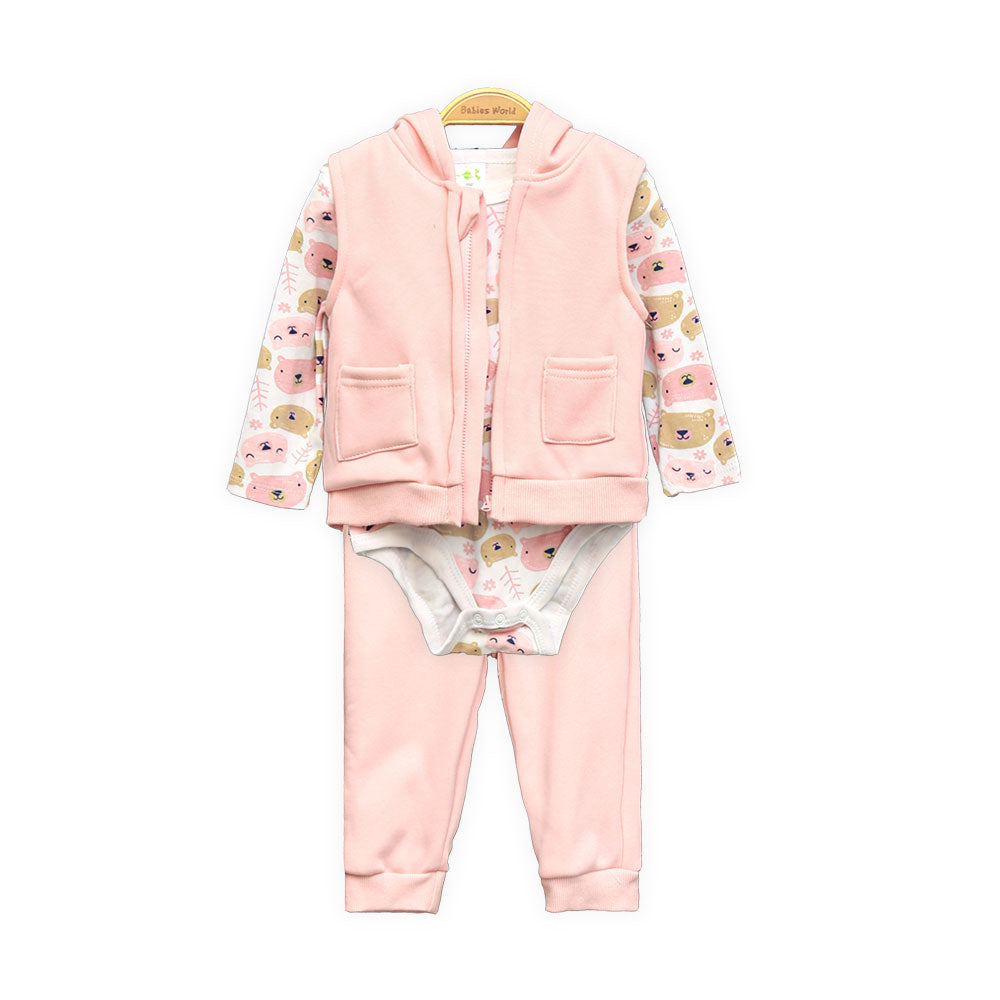 GIRL SUIT PINK PRINTED