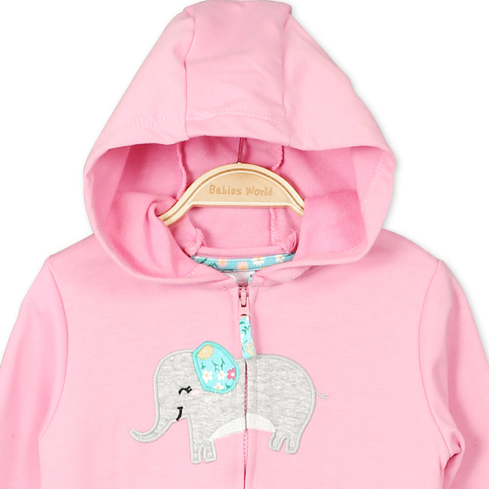 GIRL SUIT PINK FLORAL ELEPHANT