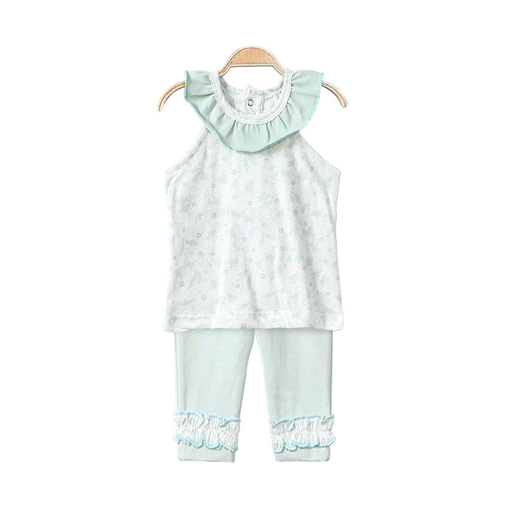 GIRL SUIT GREEN FLORAL